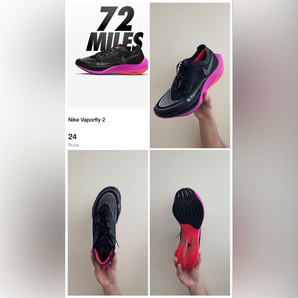 Nike Vaporfly‎ 2 Black and Pink Athletic Shoes